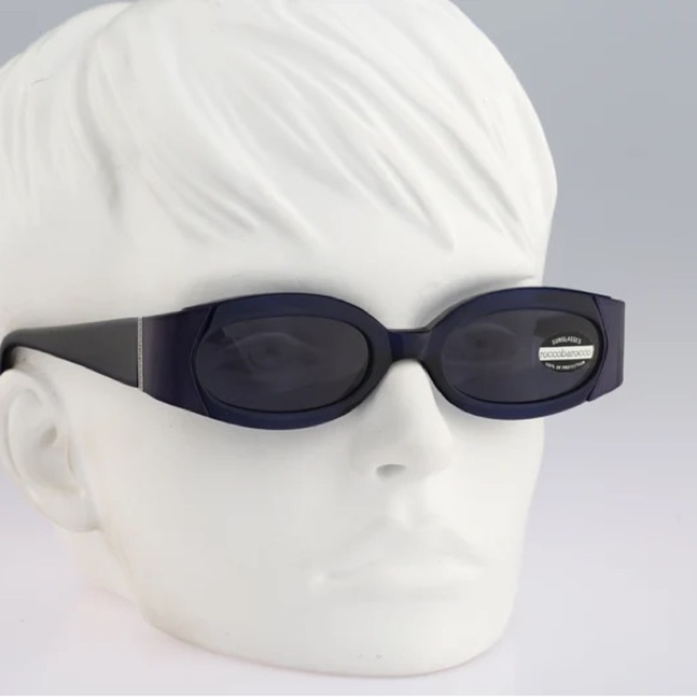 🔥🔥🔥Roccobarocco Vintage 90s🔥 unique blue oval sunglasses women🔥🔥🔥